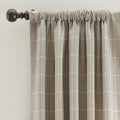 Ivory/Natural Windowpane Drapery Panel 96x22 D319