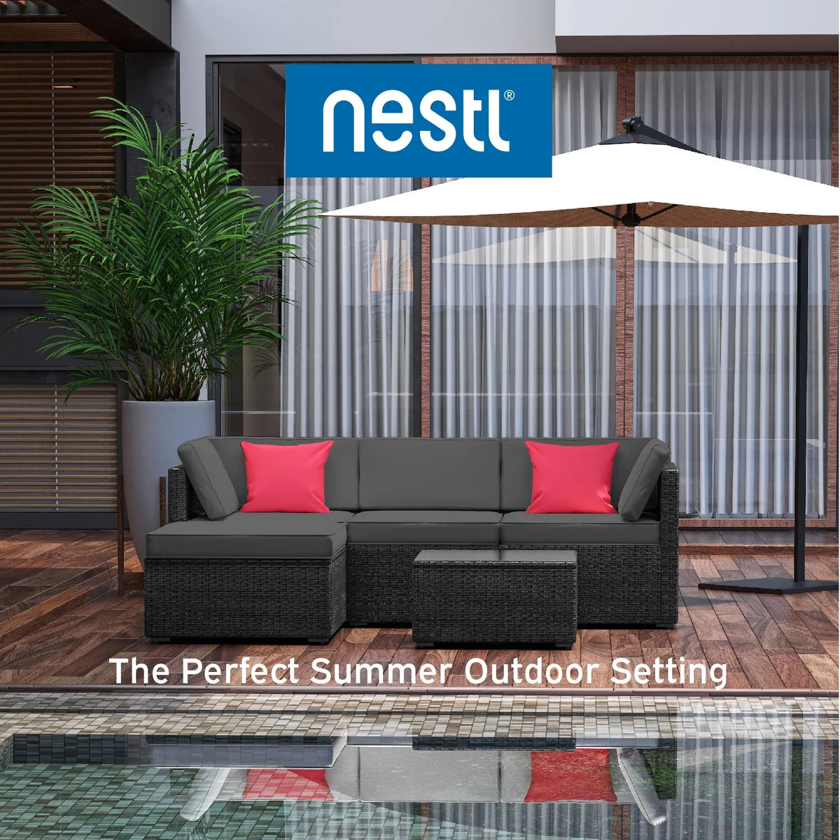 5-Piece Wicker Outdoor Patio Furniture Set C757666