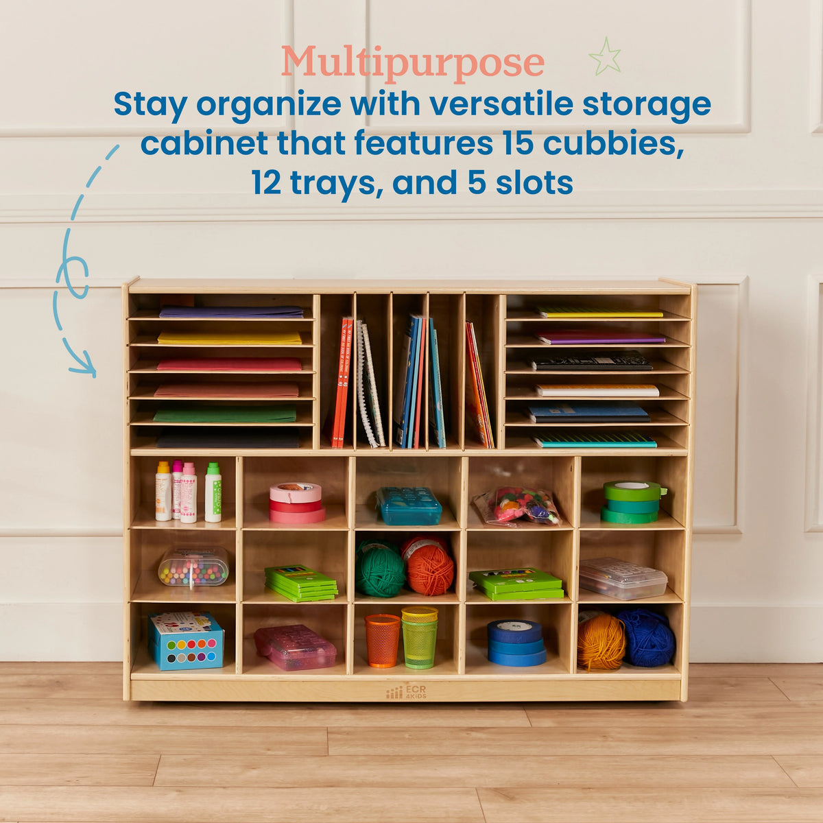 Mobile Storage Cabinet, Natural S76274