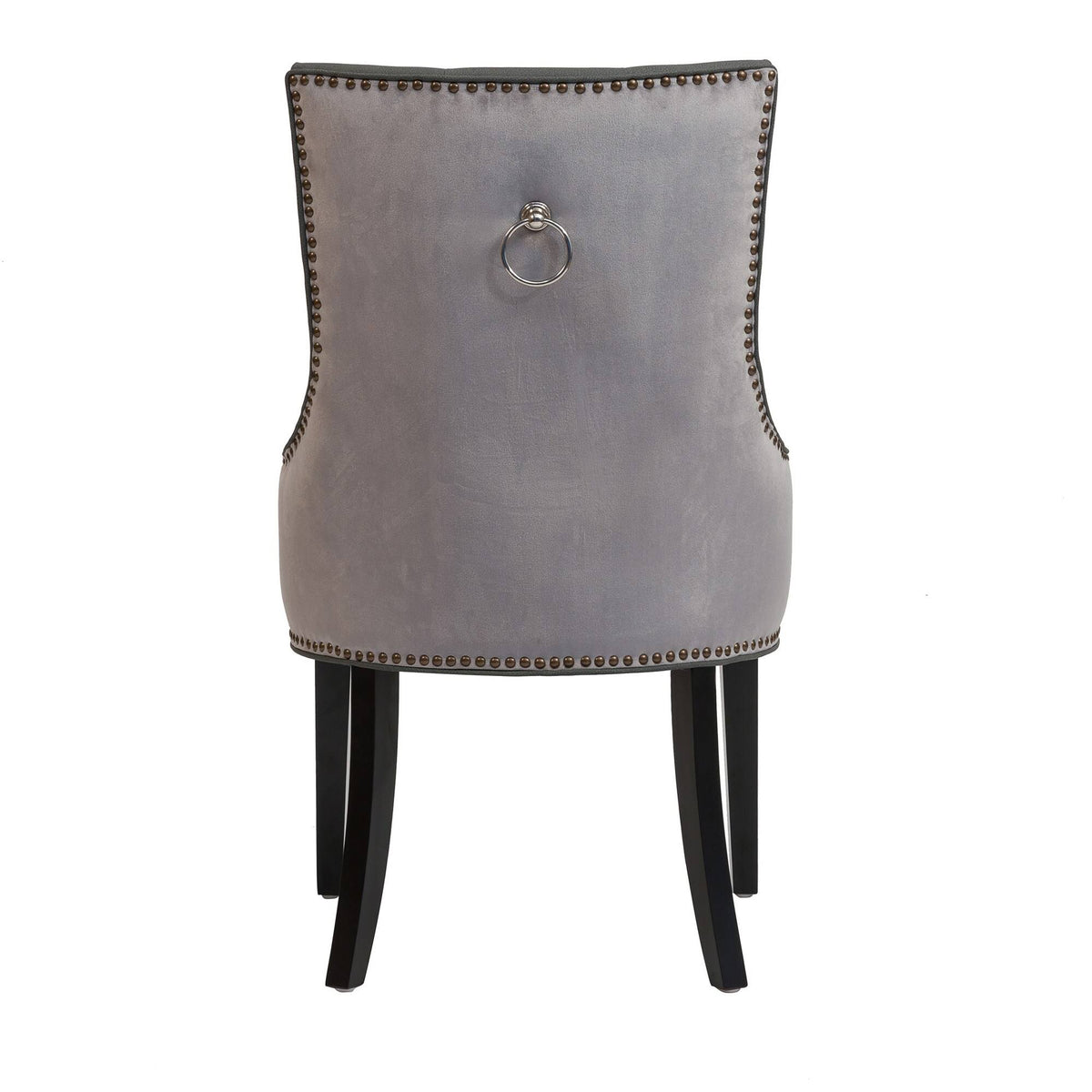Grey PU Leather and Velvet Dining Chair, Set of 2 J477
