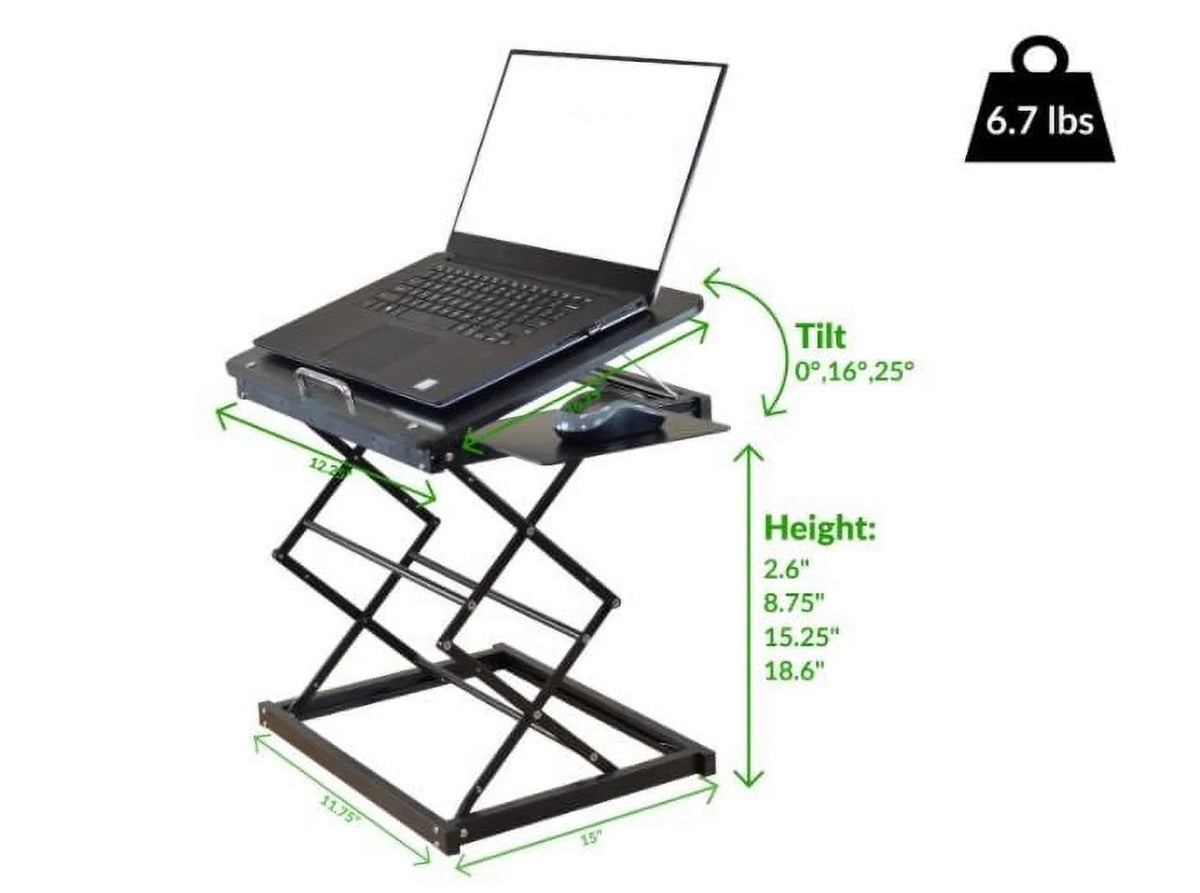 Black Compact Folding Laptop Desk or Stand with Mousepad G564726