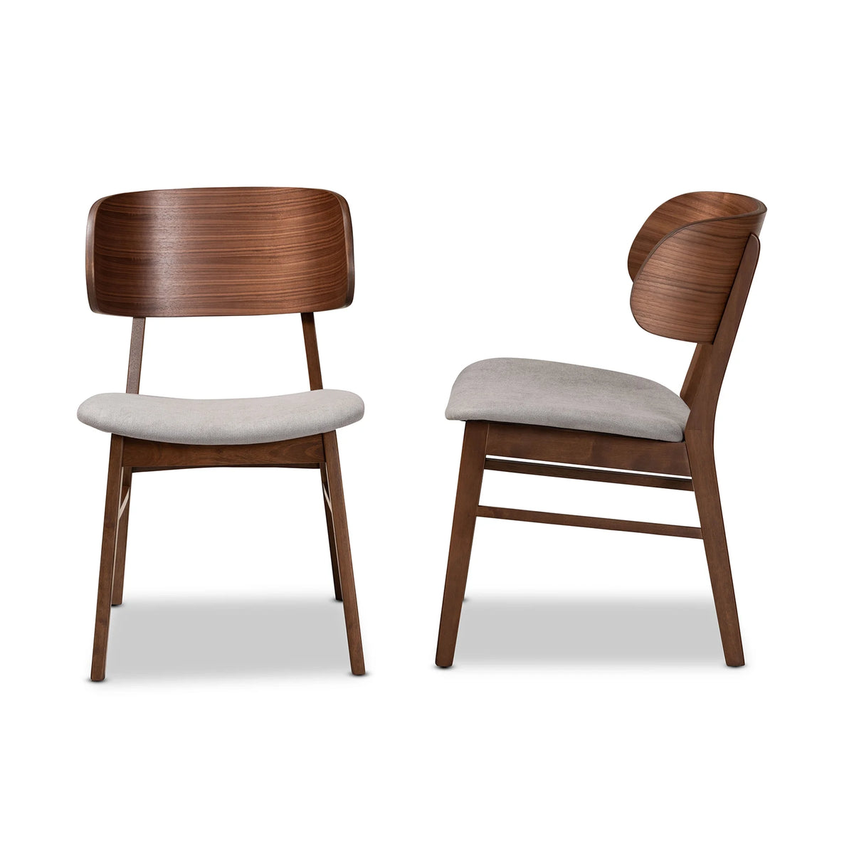 Grey/Walnut Brown Dining Chair, Set of 2 B544