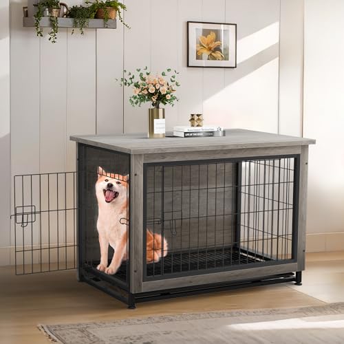 Grey Wooden Dog Kennel Table N22217