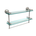 Polished Brass Double Glass Shelf with Towel Bar E983525