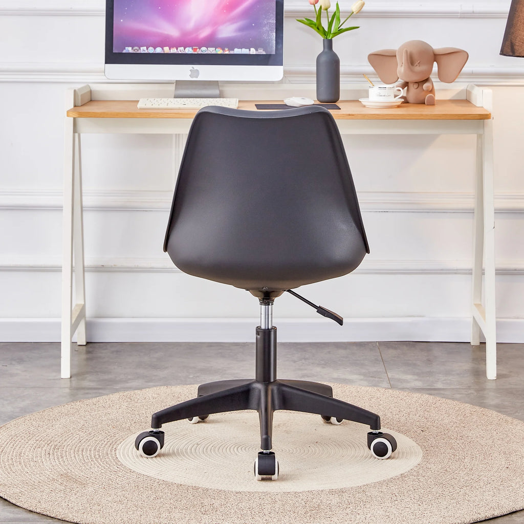 Black Adjustable 360 °Swivel Armless Computer Chair W7864