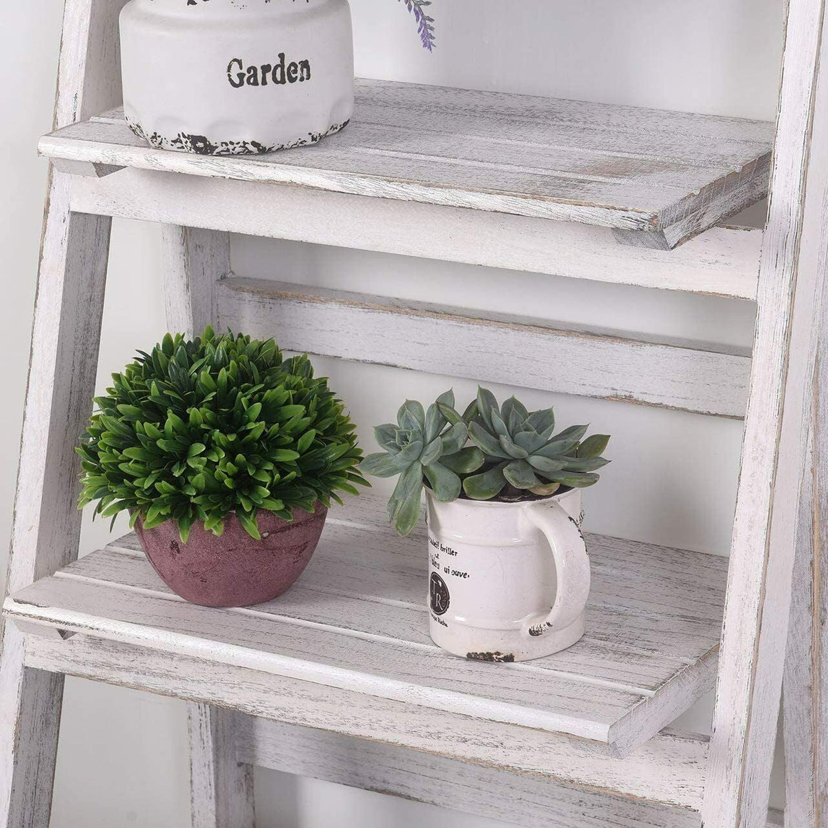 4Tier Wooden Plant Stand Foldable Ladder Shelf G87701