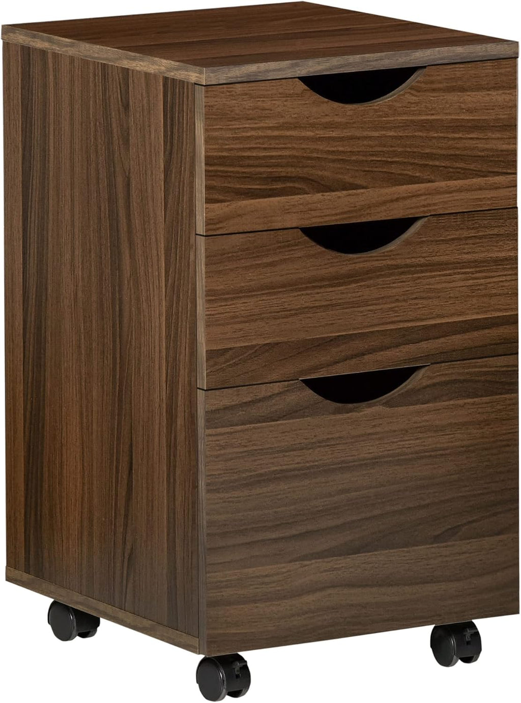 Brown Wood Grain 3 Drawer Rolling File Cabinet H2732
