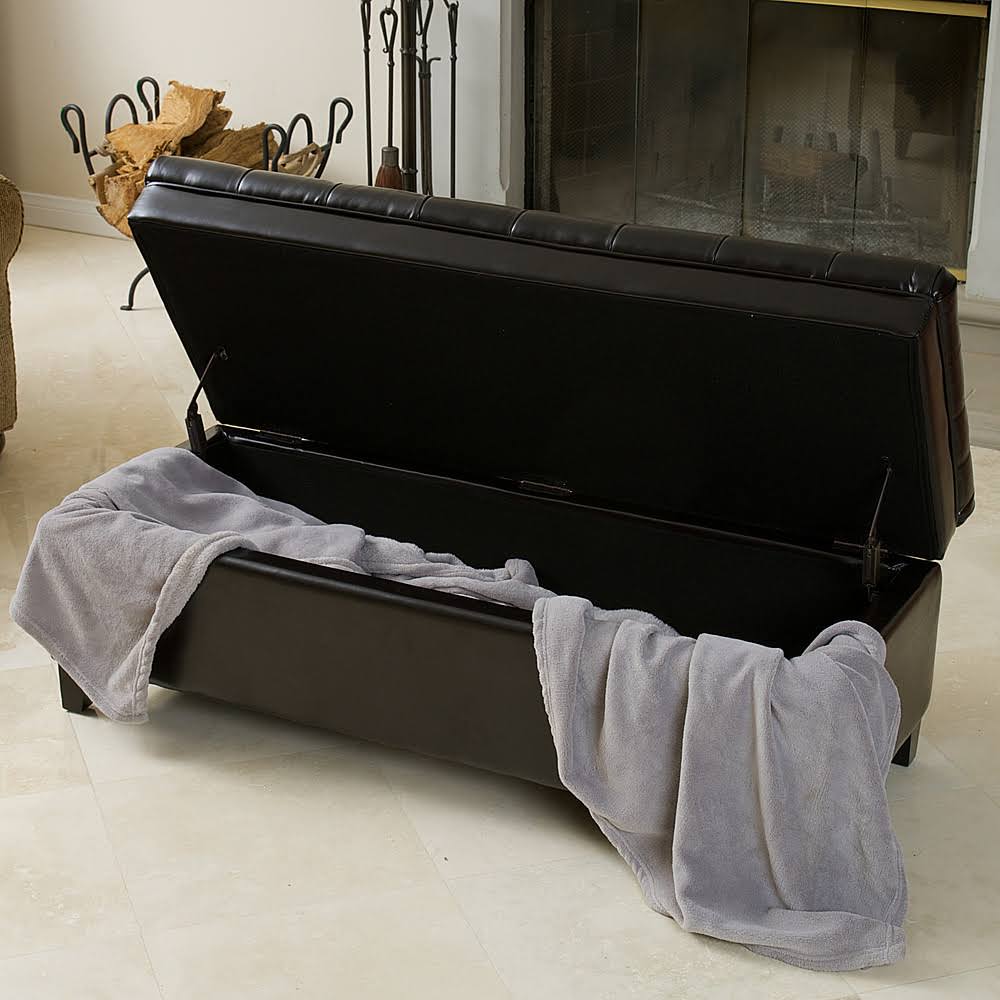 Espresso Tufted Storage Ottoman T565