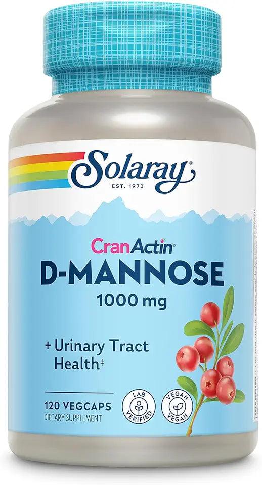 D-Mannose 1000mg Cranberry Supplement with Vitamin C, 120 VegCaps B562