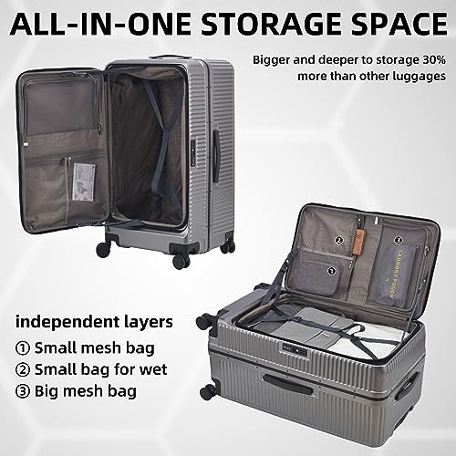 White 29 Inch Lightweight Hardshell ABS+PC Checked Luggage with TSA Lock P322