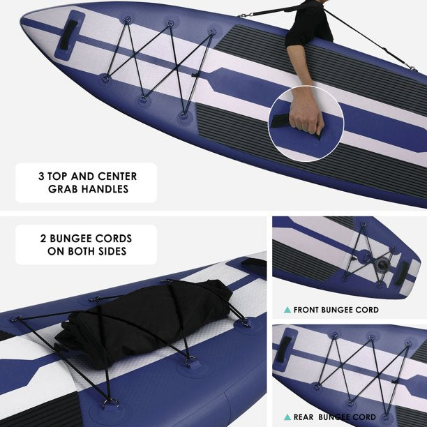 11ft Inflatable Stand Up Paddle Board with Aluminum Paddle, Leash, Backpack Z141