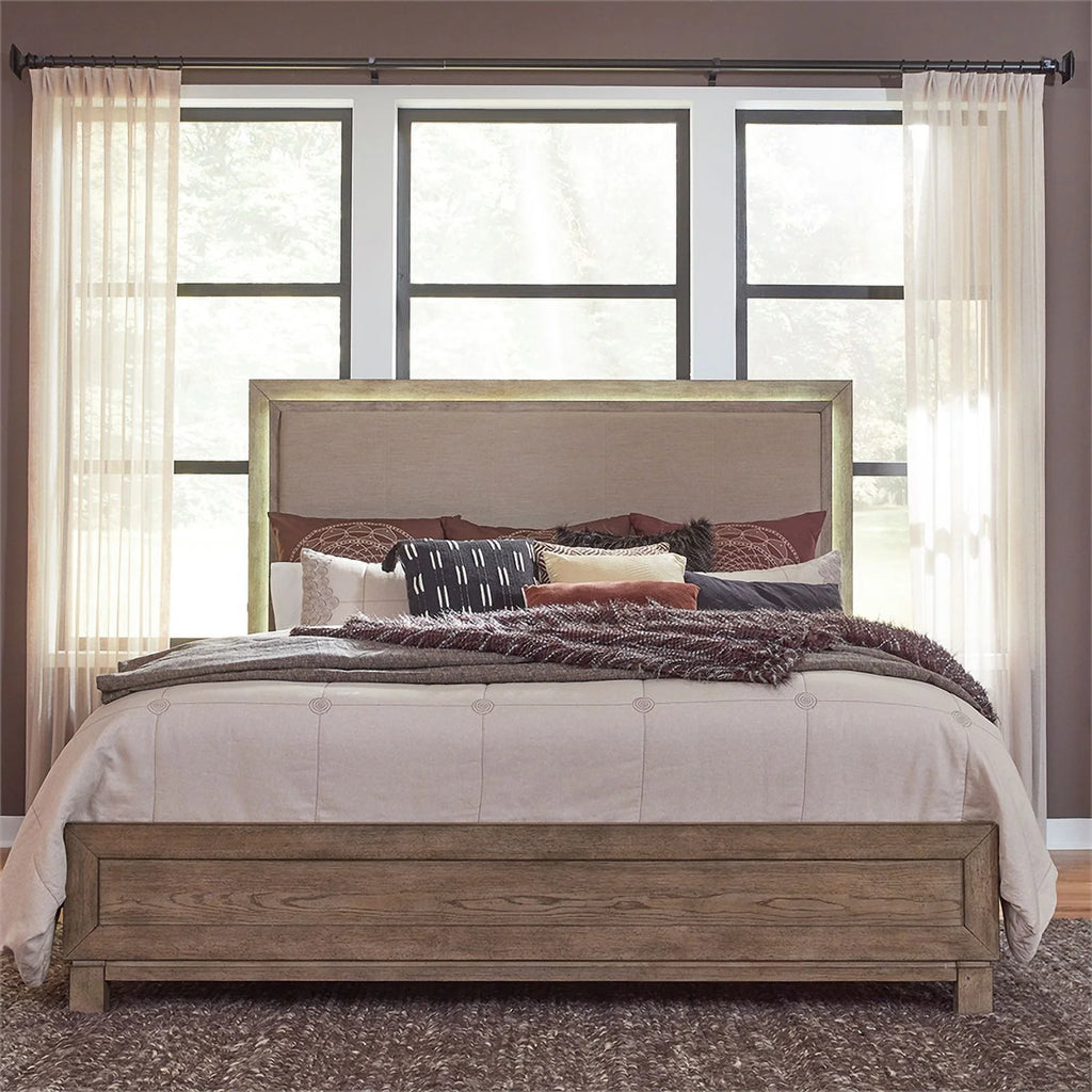 King Upholstered Wood Bed F428