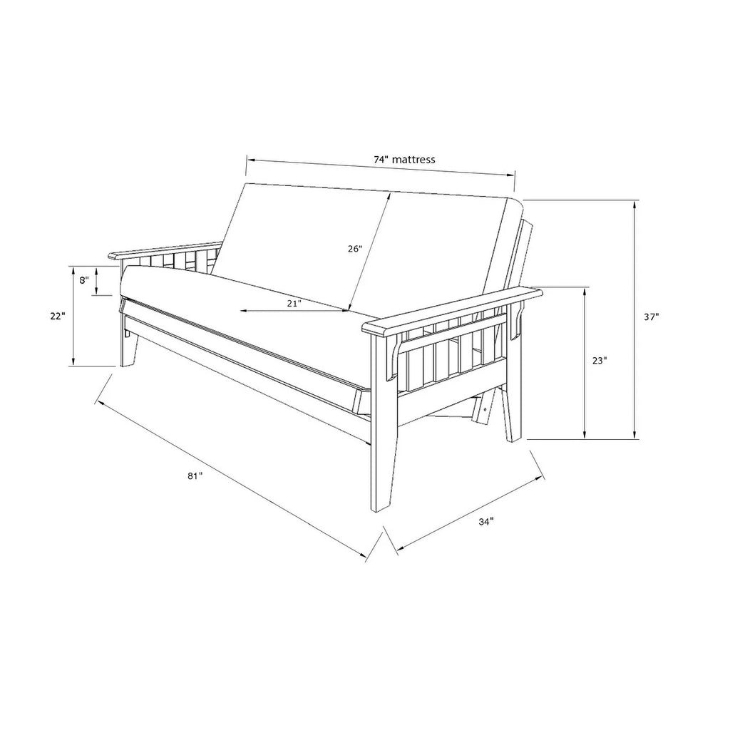 Wood Futon Frame with Storage P6284