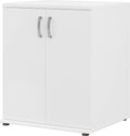 White Engineered Wood Laundry Room Cabinet with Doors C2862