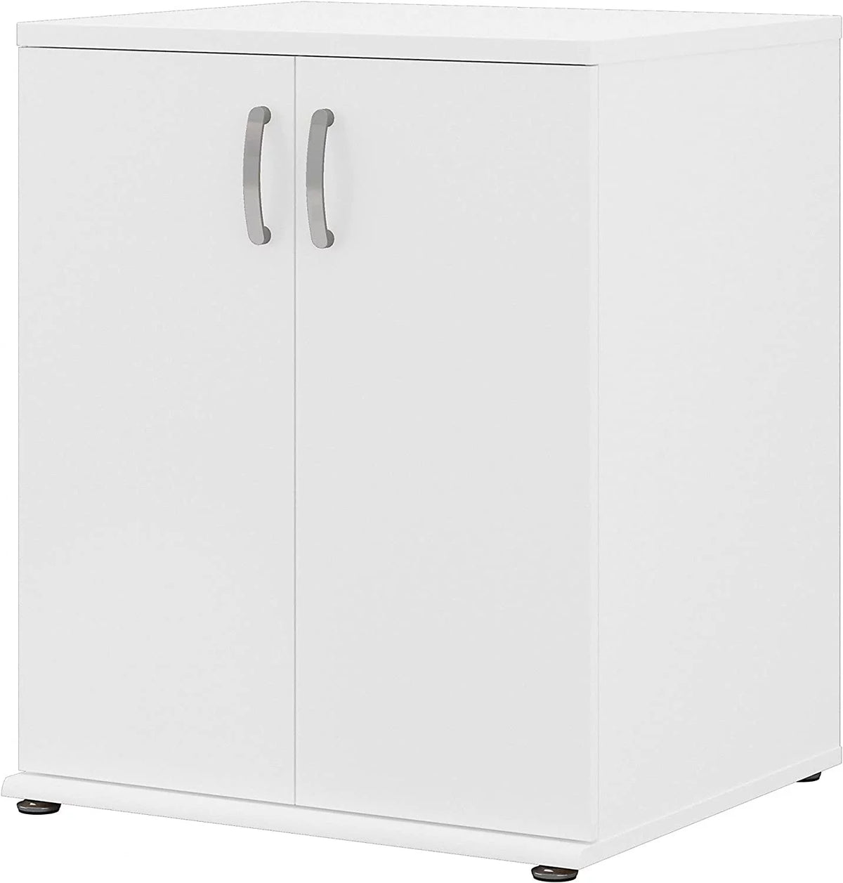 White Engineered Wood Laundry Room Cabinet with Doors C2862
