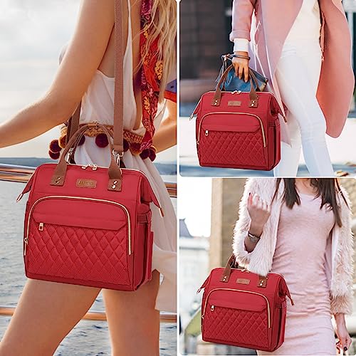 Large Insulated Lunch Tote Bag with Adjustable Strap, Pink G529