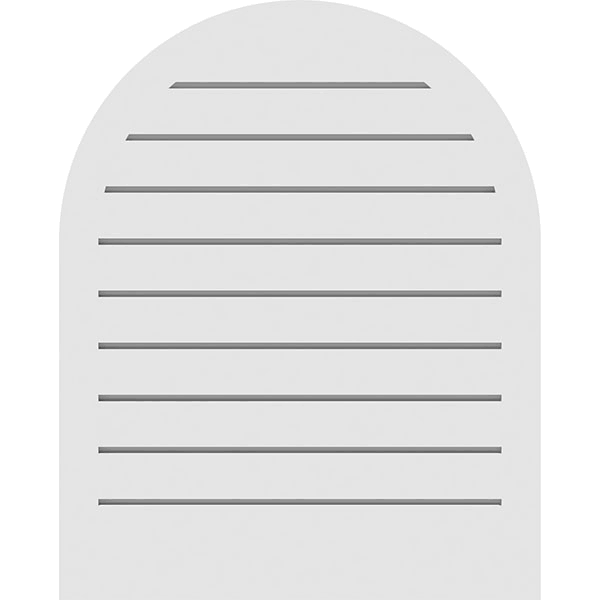 Round Top Surface Mount PVC Gable Vent with Brickmould X9318