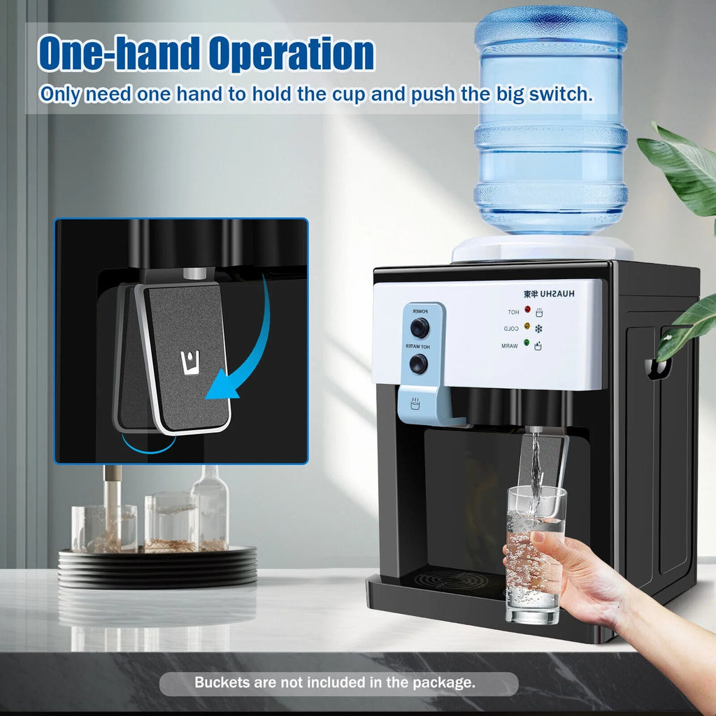 5 Gallon Top Loading Water Cooler Dispenser Hot+Cold Black Y553