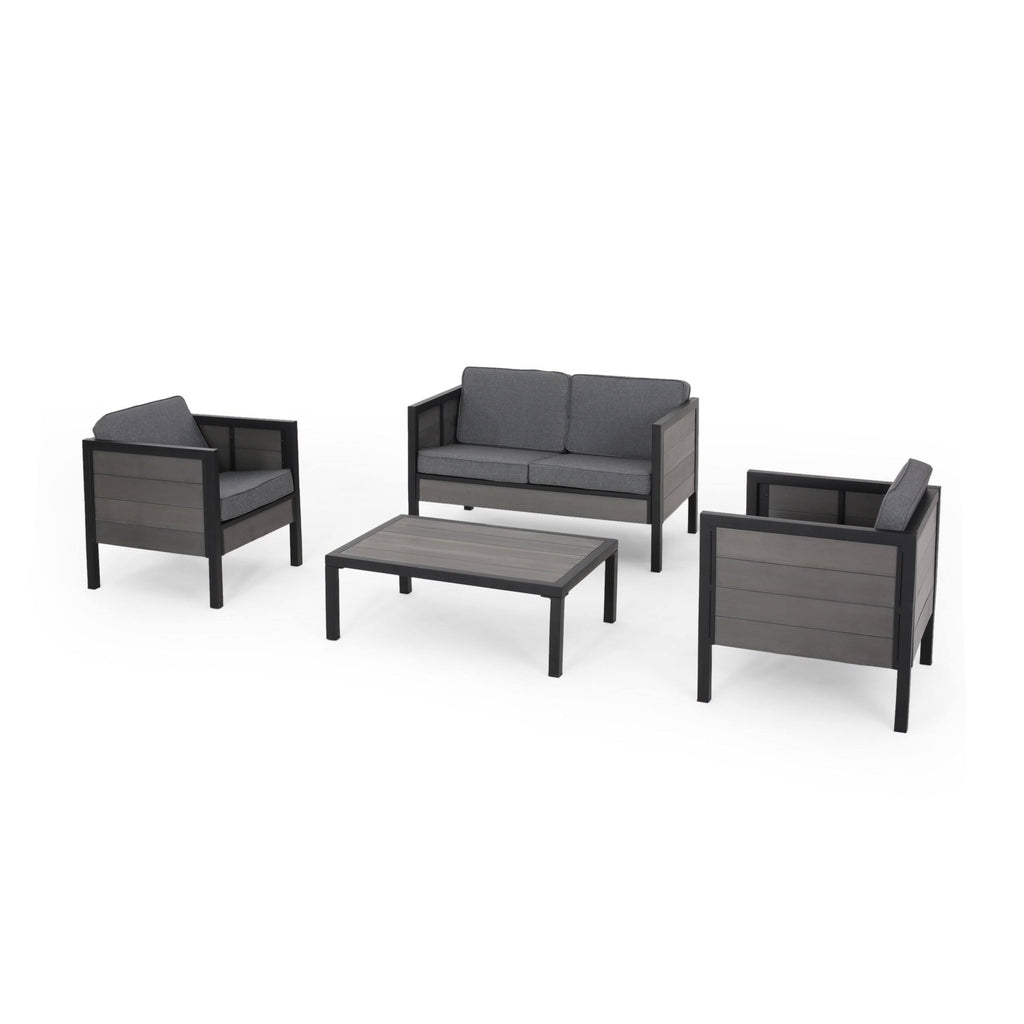 4pc Faux Wood Chat Set - Gray B882096
