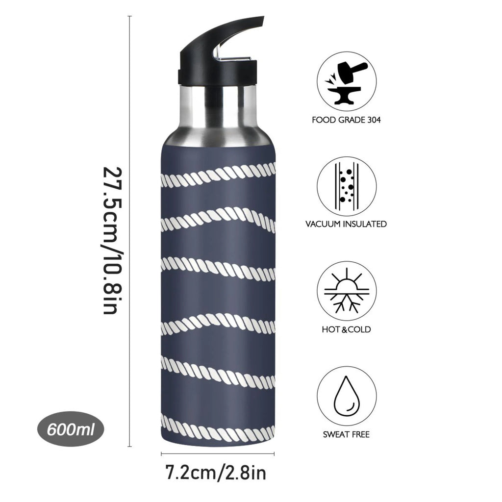 20 OZ Stainless Steel Vacuum Insulated Water Bottle with Straw Lid C842812