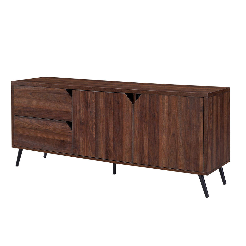 Mid-Century TV Console - Dark Walnut U8127