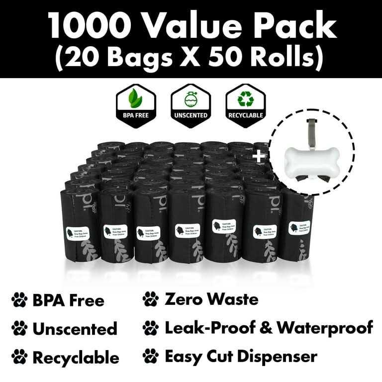 Dog Poop Waste Bags with Dispenser and Leash Tie A2165