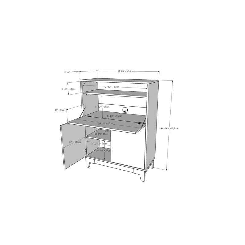 Truffle Black Secretary Desk H682