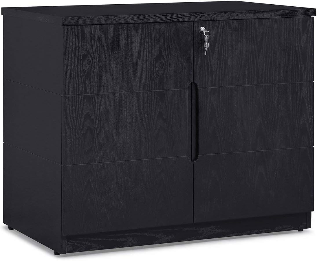 Black Oak 2 Door Storage Printer Cabinet G557
