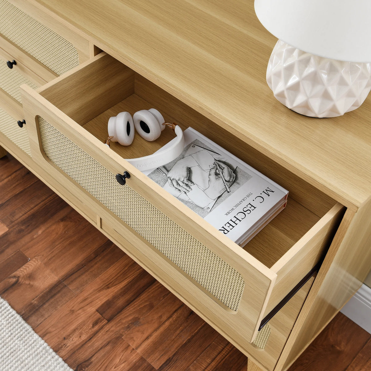 6 Drawer Rattan Dresser P3294