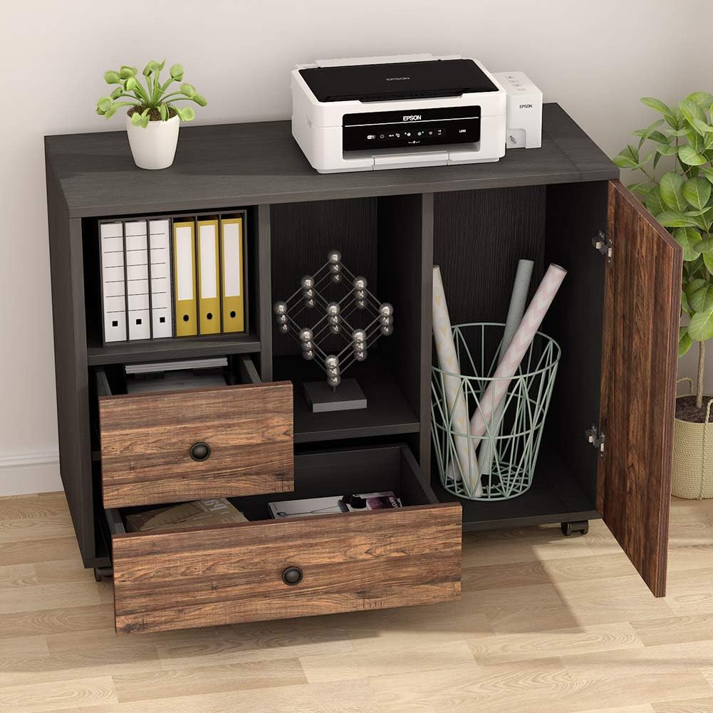 Mobile File Cabinet with 2 Drawer and Wheels T7343