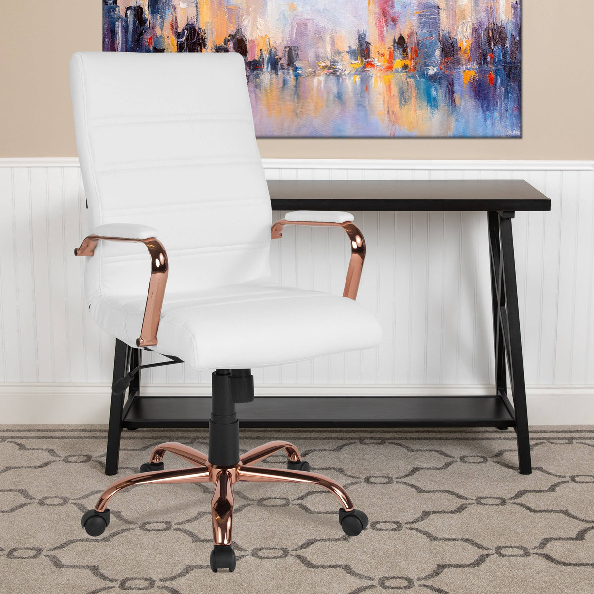High Back Bonded Leather Executive Swivel Chair U504757