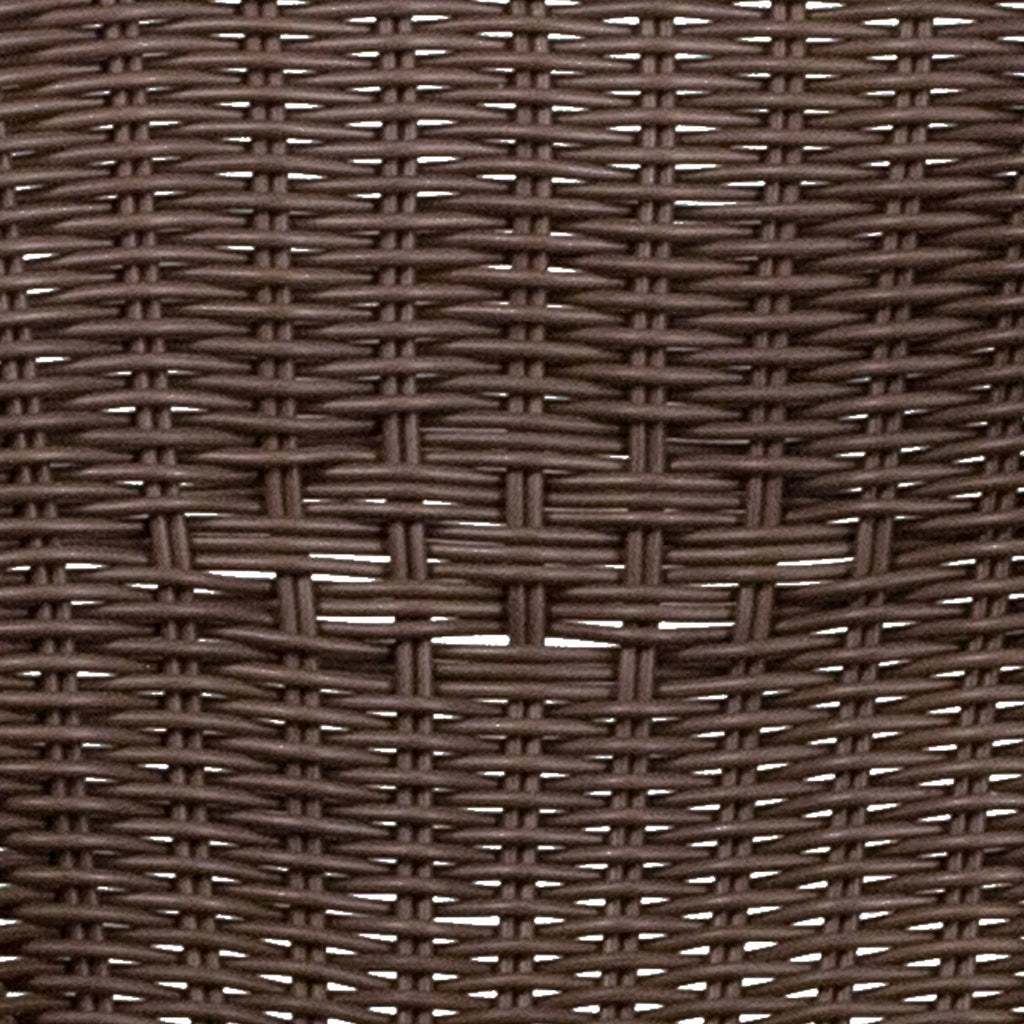 Dark Brown Rattan Patio Chair with Red Bamboo-Aluminum Frame K739