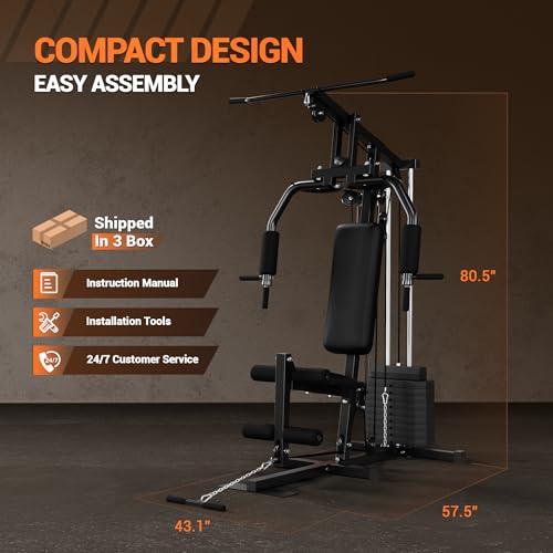 Multifunctional Home Gym Machine with Weight Stack B614493