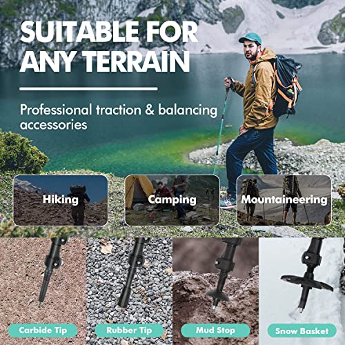 Adjustable Lightweight Collapsible Hiking Poles with Cork Grips R1637