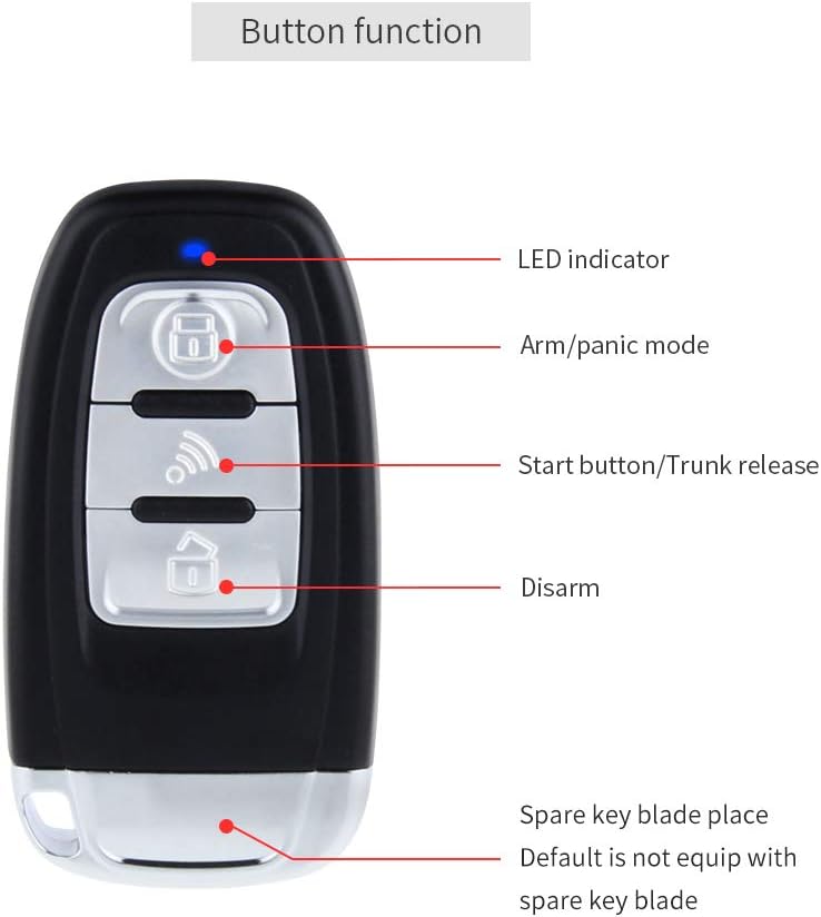 Car Alarm Remote Starter Keyless Entry Push Start DC12V L563