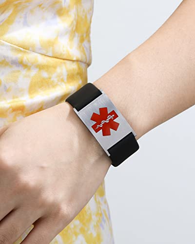 Custom Medical ID Bracelet with Free Engraving U9007