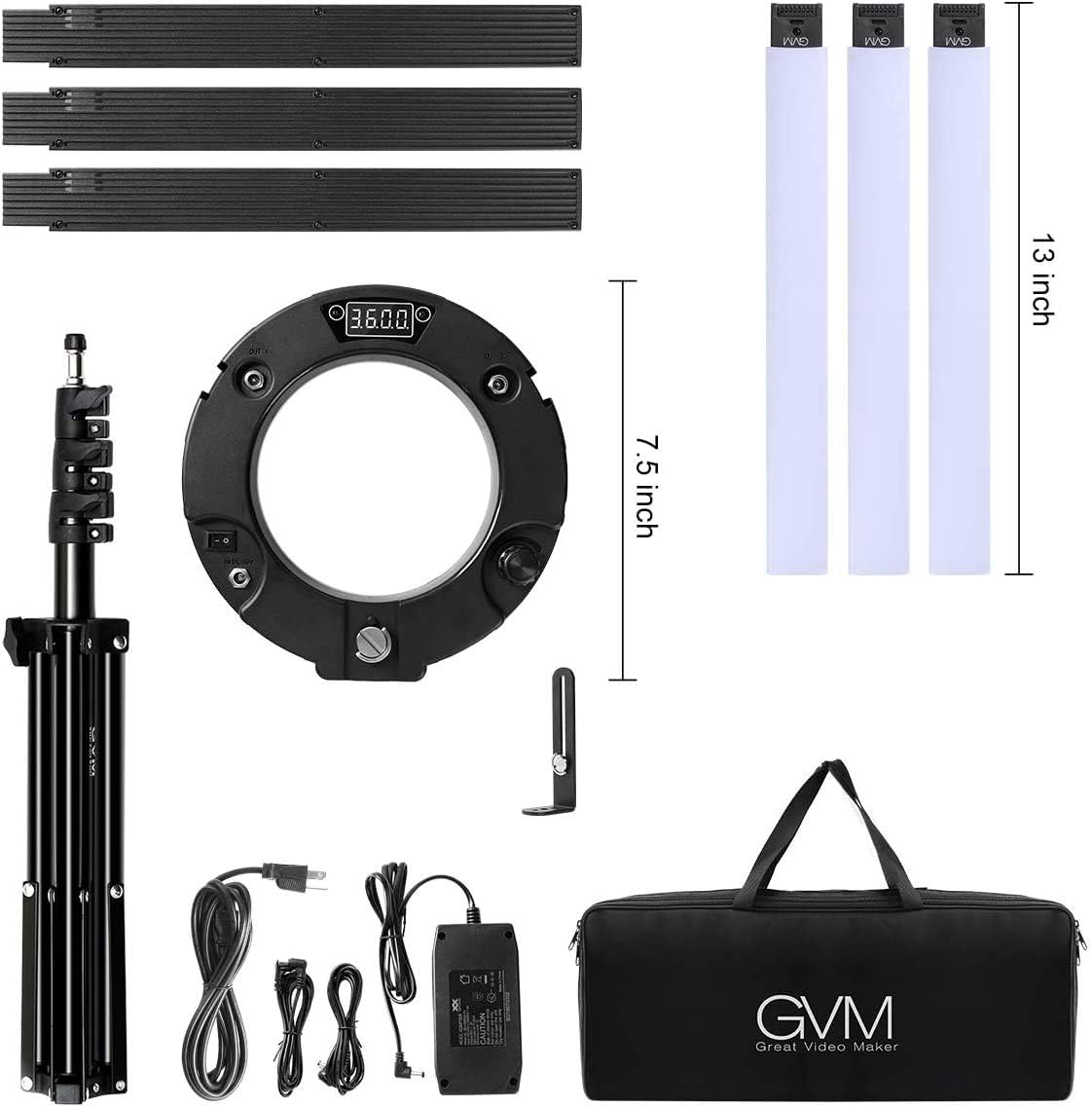 90W Dimmable LED Video Light Kit with Detachable Light Bars B679071