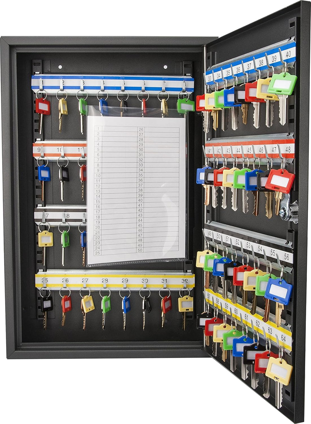 Steel 64 Position Key Lock Box Safe Wall Mount Cabinet D437