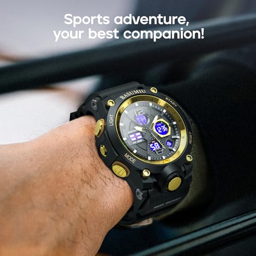Gold Analog Digital Waterproof Wrist Watch Z847