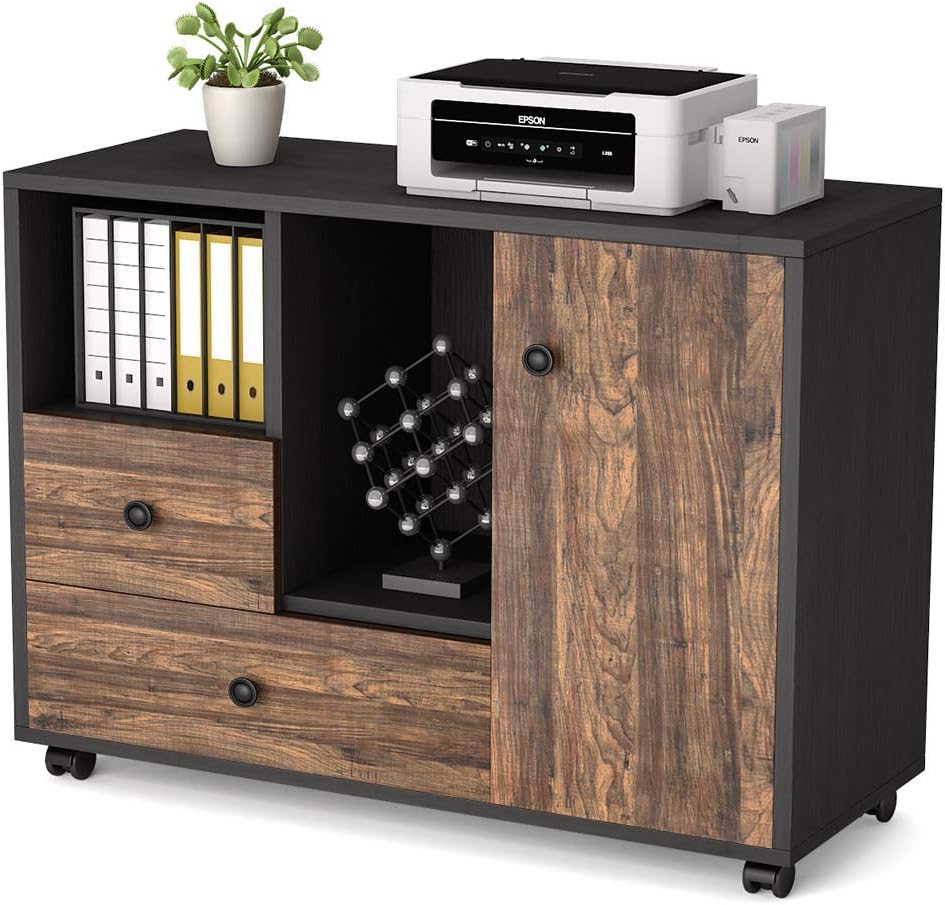 Mobile File Cabinet with 2 Drawer and Wheels T7343