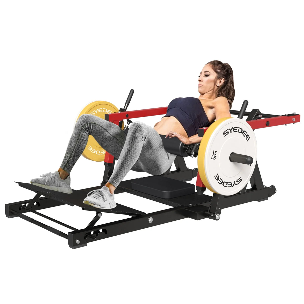 Red Heavy Duty Plate-Loaded Hip Thrust Machine U473