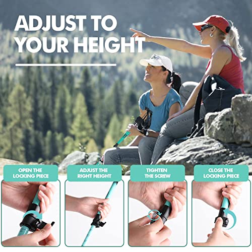 Adjustable Lightweight Collapsible Hiking Poles with Cork Grips R1637