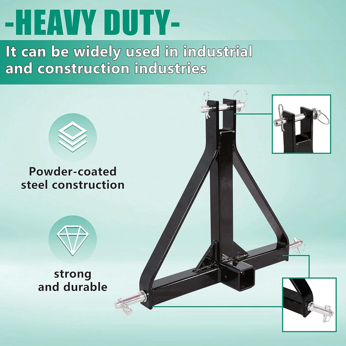 3 Point 2 Receiver Tractor Tow Hitch Drawbar Adapter U5869