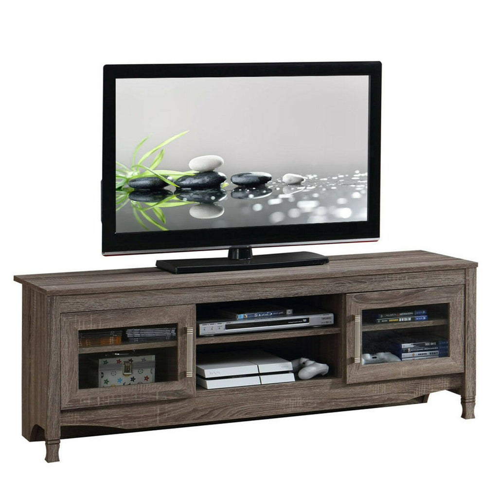 65x22 Rustic Brown Wood TV Stand P4917