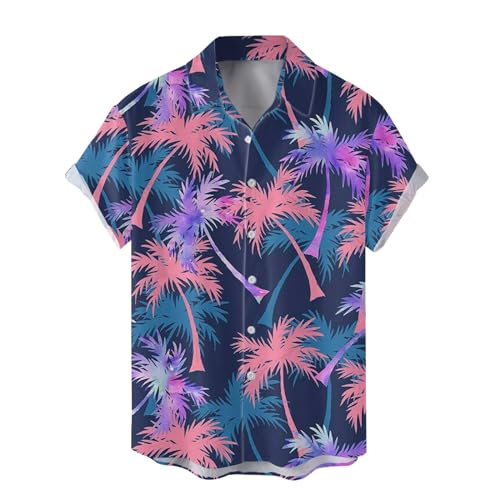 Mens Printed Hawaiian Button Down Shirts W1651