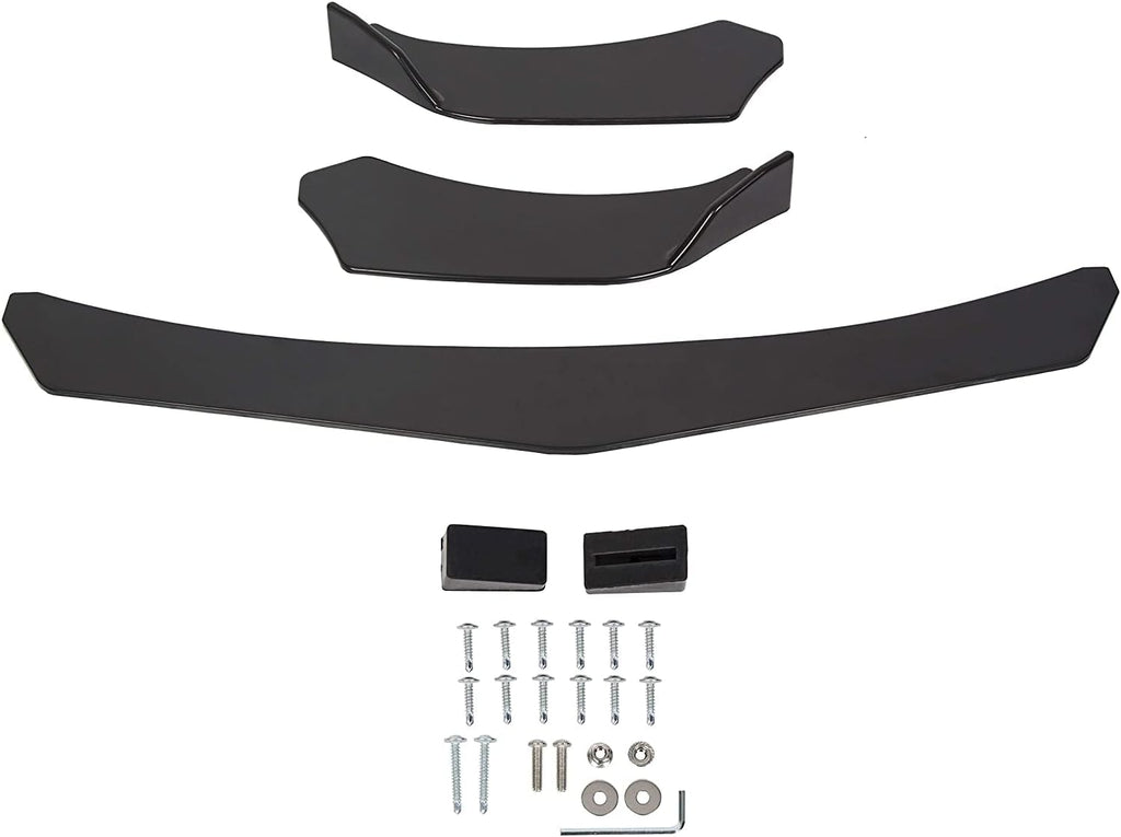 Black Universal Front Bumper Lip Chin Spoiler ABS Pack of 2 P975088