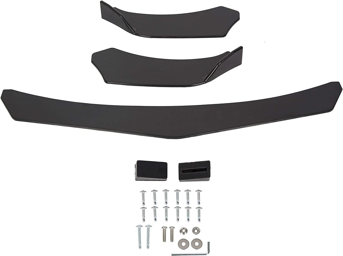 Black Universal Front Bumper Lip Chin Spoiler ABS Pack of 2 P975088