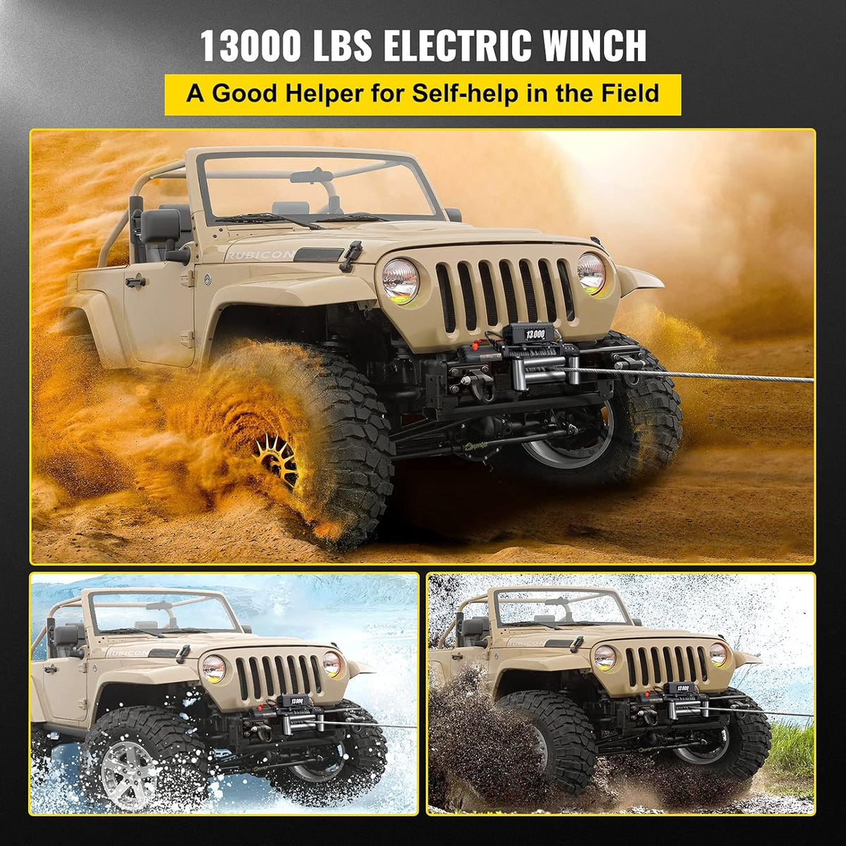13000lbs Electric Winch with 85ft Cable Steel Y9858