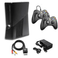 Restored Xbox 360 S 250GB Game Console Black with 2 Black Controllers T3000