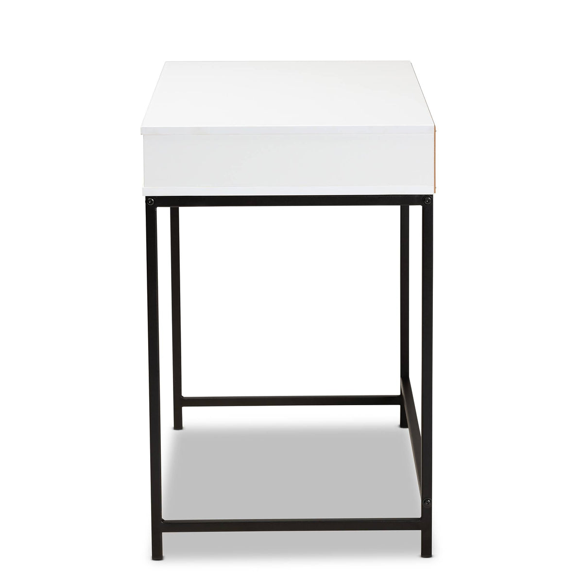 White 1-Drawer Wood and Metal Desk A969